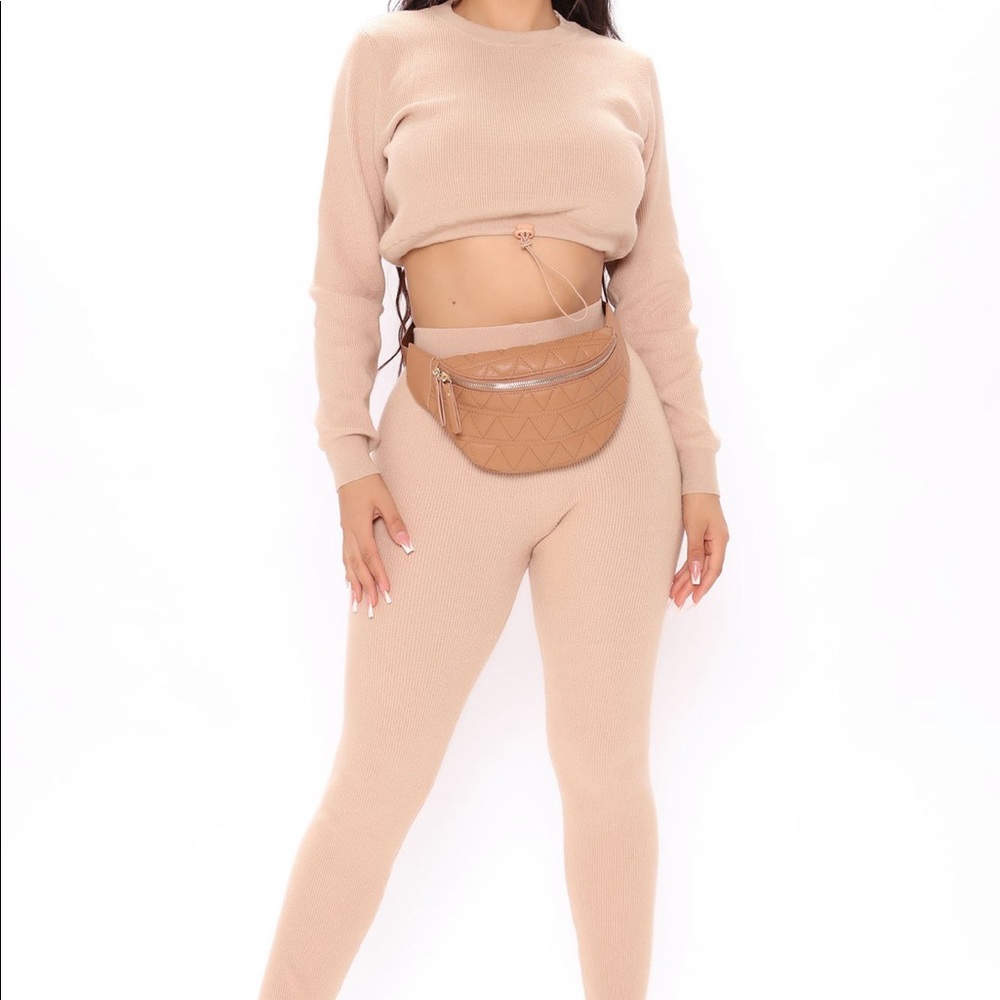 Tan Sweater Leggings Set